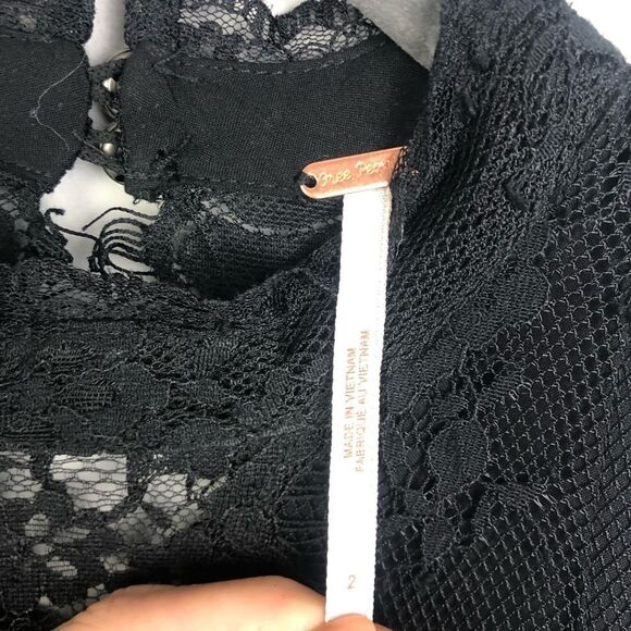 FREE PEOPLE | Verushka Lace Button Back Dress Sz 2 - Picture 7 of 14